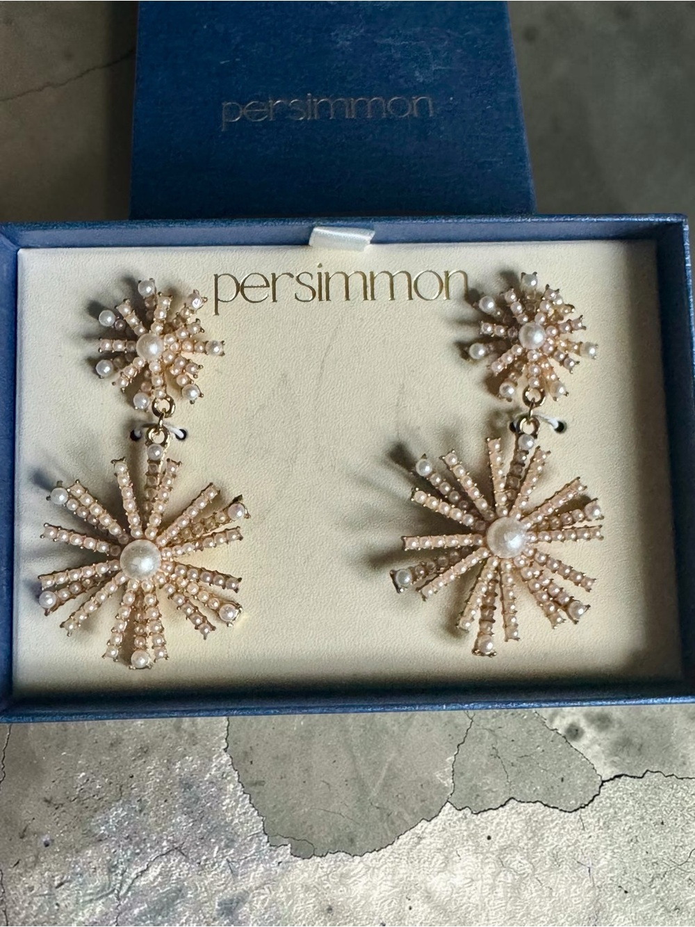 Persimmon Gold-Tone Pearl Starburst Drop Earrings